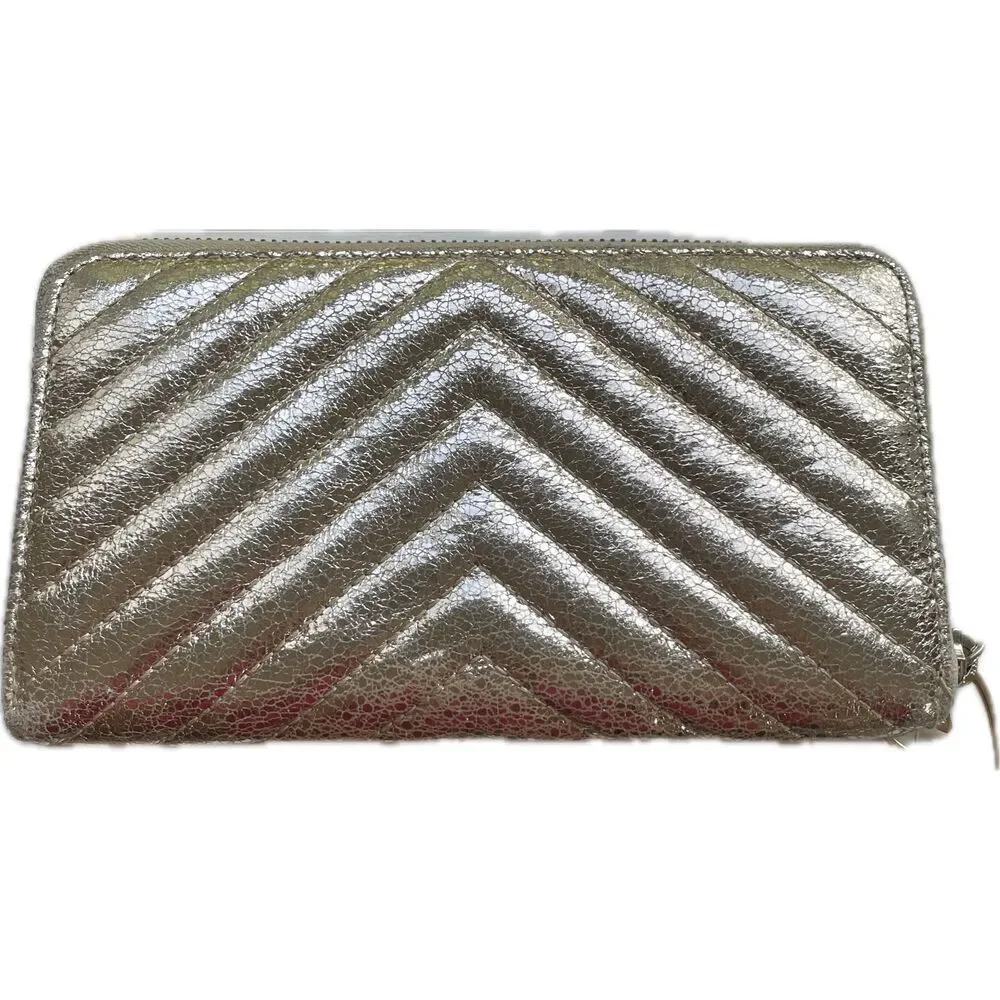 Victorias‎ Secret Black Studded Card Case & Slim Zip Wallet Gold Silver Wristlet - Picture 4 of 13
